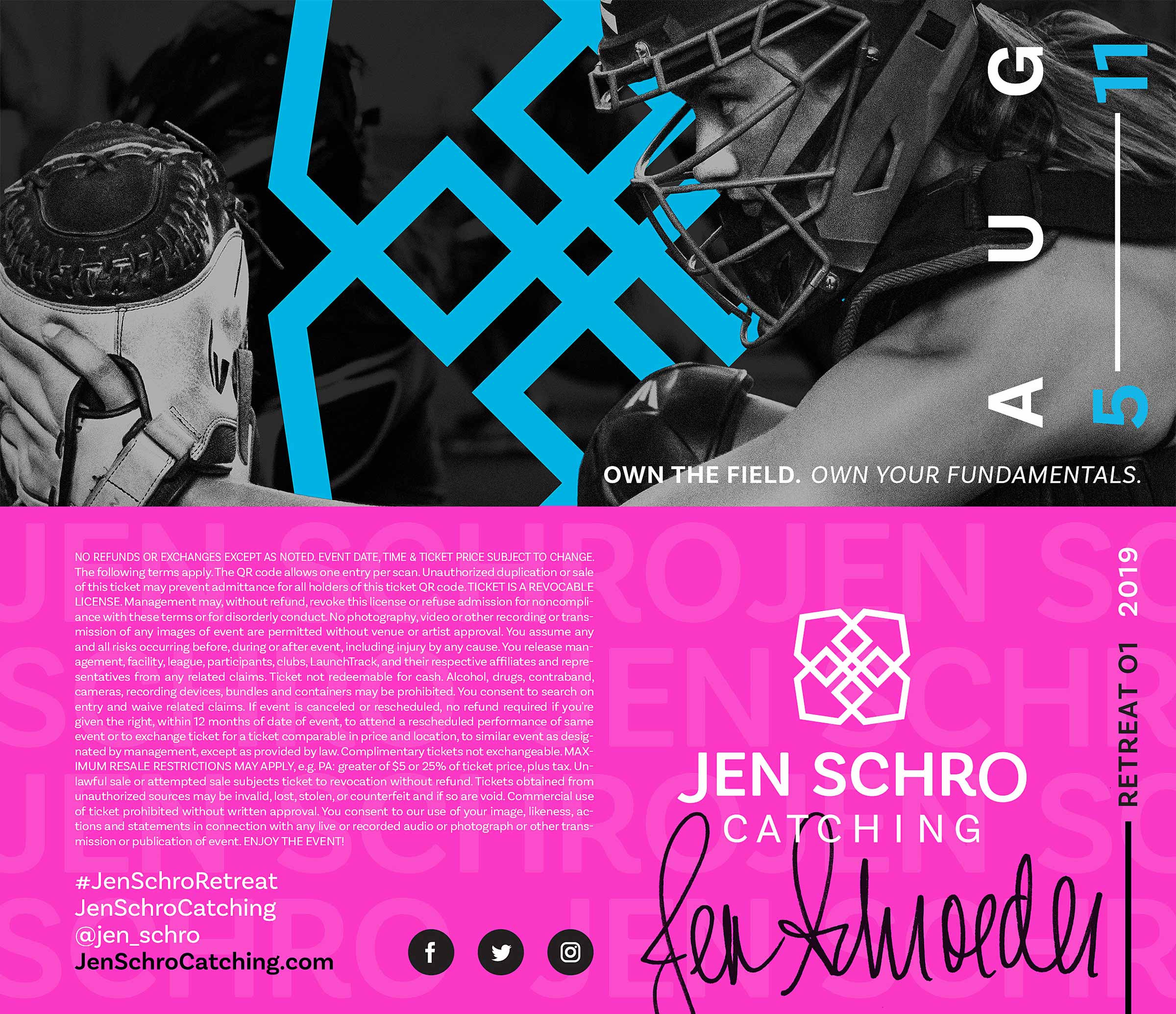 Jen Schro Retreat Campaign Ticket Design